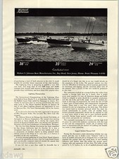 1953 PAPER AD Hubert Johnson 36' Cabin Skiff 35' Express Cruiser 24' Motor Boat