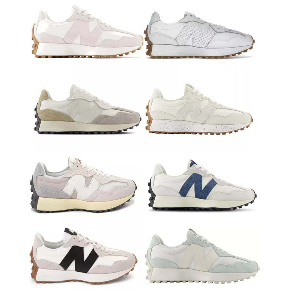 Zapatillas New Balance 327 blancas/negras/verdes/marrones para mujer talla 6W-10W Foto 3 de 4