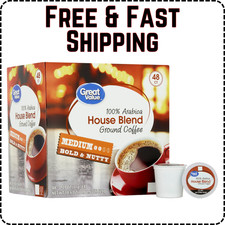 Great Value 100 Arabica House Blend Medium Roast Coffee Pods, 48 Ct