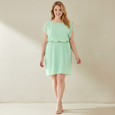 City Triangles Mint Green Blouson Dress 3X Juniors Plus NWT Flutter Sleeve $62