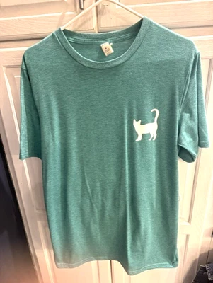 Cat Lady tee shirt Cat Ladies are Crazy Cool Size L Teal Color- Free Shipping - Image 1 of 4