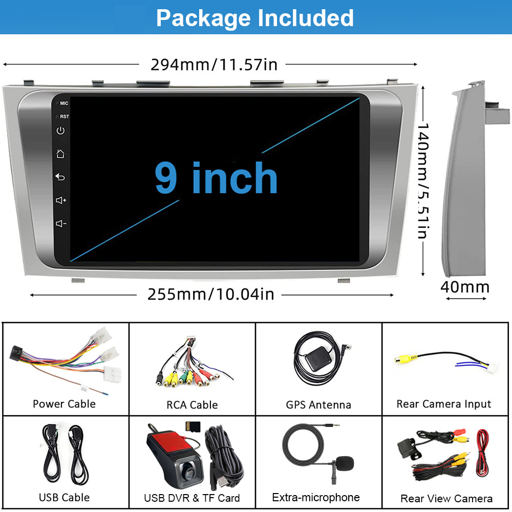 Android 15.0 Car Stereo For Toyota Camry 2007-11 Apple CarPlay GPS+64GB Wifi DVR