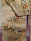 Luxury Japanese Kimono Fabric pure Silk Sash Belt, Flower six-pass pattern, gold — photo 5