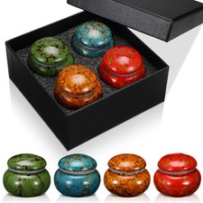 Ceramic Urns Small Set of 4 for Human Ashes Sharing Keepsakes 4 Colors Vintage