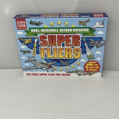 SUPER FLIERS Activitty station flying airplanes rockets kits record breaking fun