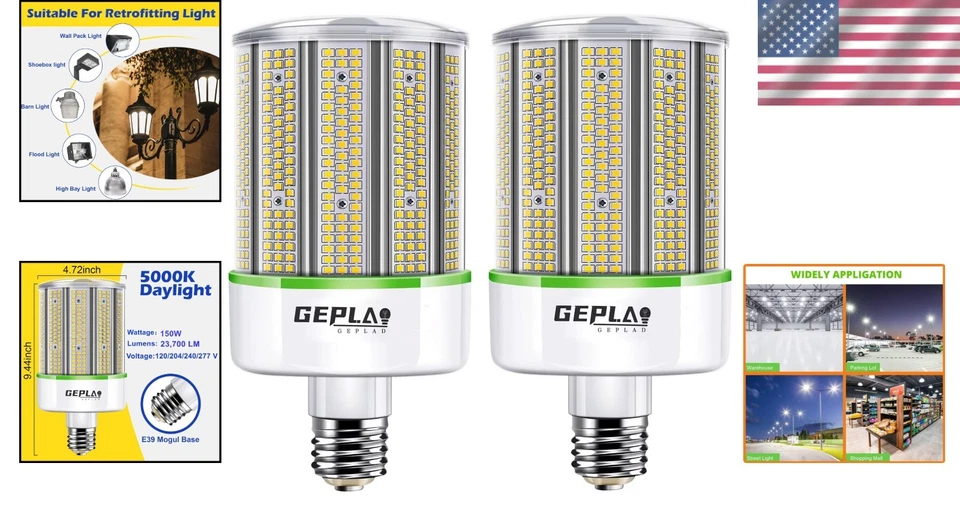 Powerful 150W LED Bulbs - 23700 Lumens Daylight Brightness, E39 Base, Long Life - Image 2 of 4