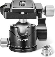 CAVIX Ball Head Mount with 1/4" Screw Arca Type Quick Release Plate 360 HB29A 
