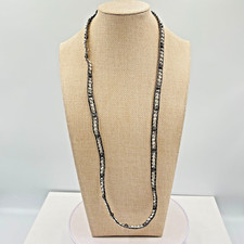 Vintage Boho Silver Mixed Bead Brown Leather Wrap Necklace Bracelet Adjustable