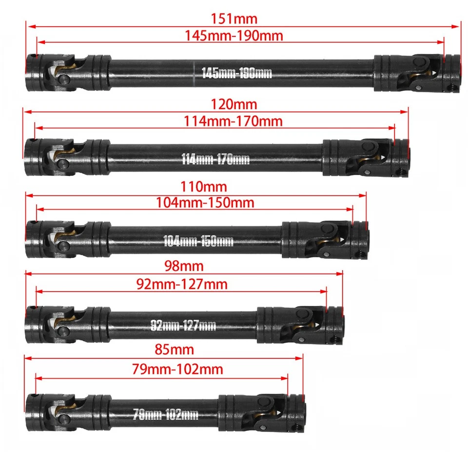 Steel Joint Drive Shaft for 1/10 RC Car Crawler For Axial SCX10 II III TRX4 - Image 2 of 4