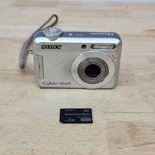Sony Cyber-Shot DSC-S650 7.2MP Digital Camera Silver 2GB Memory Stick Tested