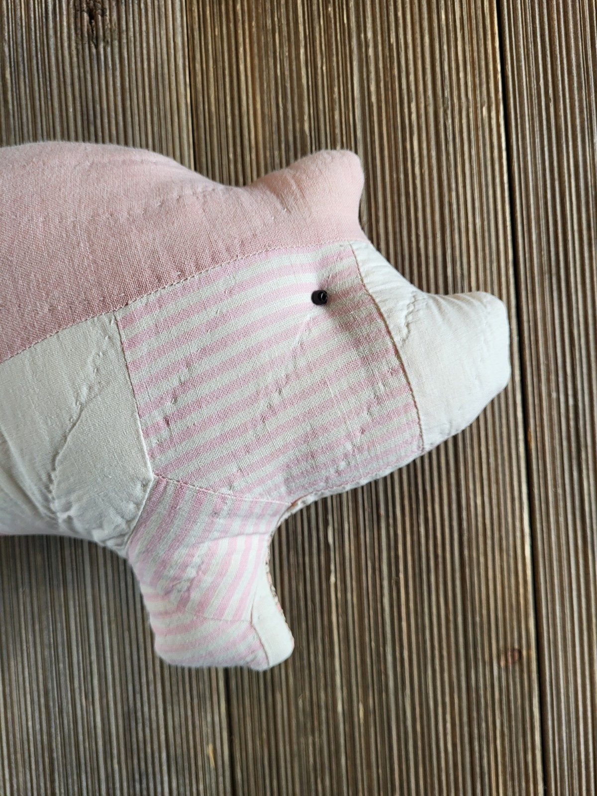 Primitive Quilted Pig-Vintage Quilt Pig-Farmhouse decor-repurposed quilt