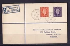 GB 1938 KGVI REGISTERED FDC ORIGINAL COLOUR DEFINITIVES 2D, 3D SG 465,467 #C2291