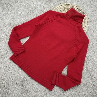 Sutton Studio Women s 100% Cashmere Turtleneck Sweater Longsleeve in Hot Red L