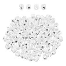 Clothes Hanger Marker S/M/L/XL Size Tag Fit 3mm Rod White for Garment,200Pcs