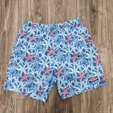 Vineyard Vines Swim Shorts Mens Small Blue Pink Starfish Beach Surfing