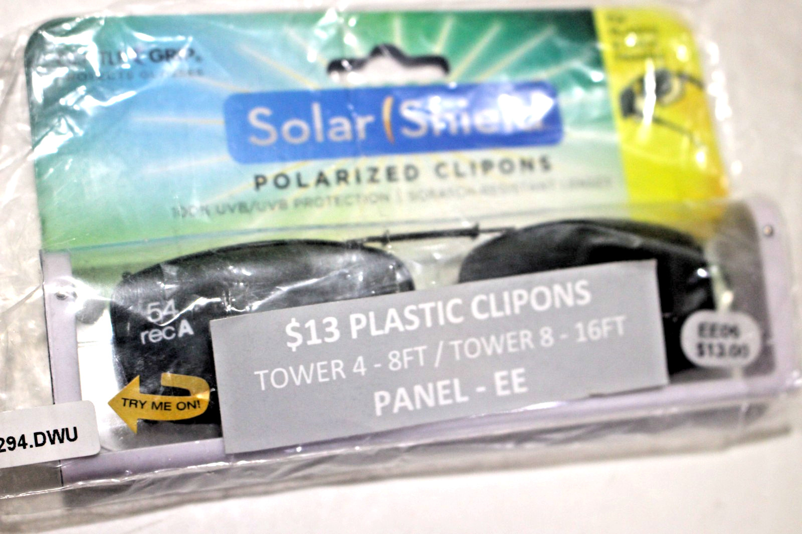 SOLAR SHIELD POLARIZED CLIPONS 54 recA SCRATCH RESISTANT LENSES