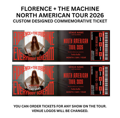 Florence + The Machine North American Tour 2026 Custom Commemorative Ticket