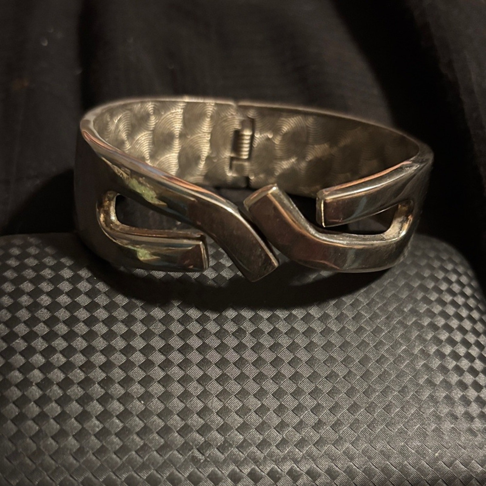 Silver Cuff hinged bangle Bracelet bold stylish y… - image 1