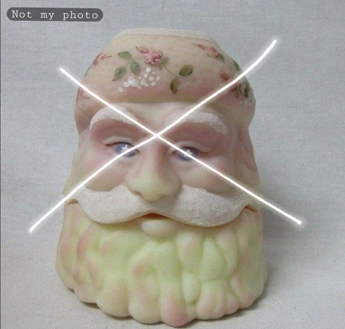Fenton Burmese Santa Claus Beard Fairy Lamp Base Bottom ONLY Pink Yellow GLOWS