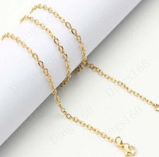 Real 18K Gold Filled Hypo-Allergenic 24 inch 1mm thin Cable Chain Necklace A146G