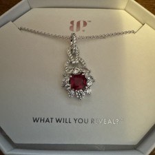 BOMB PARTY NK75089 ENRAPT WITH A CAPTIVATING GLOW RUBY RHODIUM NECKLACE JULY 25