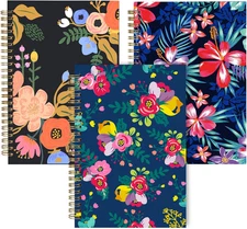 Dot Grid Notebook Spiral, Flower A5 Dotted Bullet Grid Journals Bulk, 100GSM Thi