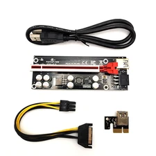 8 PACK PCI-E 1X to 16X V009S-PLUS Riser Card with 7 PCI-E 1X Adapter Card & USB