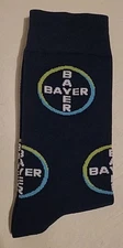 Bayer AG Company Logo Socks Navy Blue White Green Cyan Mens Womens One Size Gift
