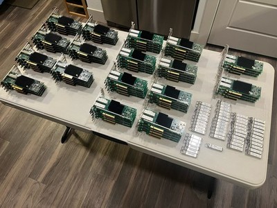 LOT 56x Dell Emulex 32G/16G FC HBA + Intel X710 10GbE + 50x SFP Optics TESTED