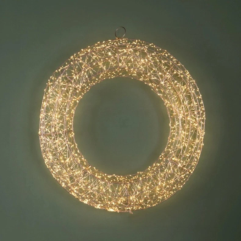 Ghirlanda SUPER LUMINOSA Luce di Natale BRANDANI Led Corona Luce Calda Natalizia, fotografia 3 di 7