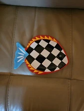 Linens N Things Multi Colored Fish Plate