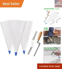 Blue Heavy Duty Grout Bag Set 3-Piece – 12" x 24" with Brick Jointer & Pointers