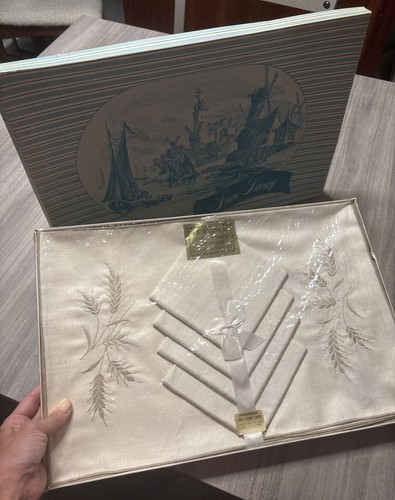 Tovagliette Boho lino Pioneer nuove vintage tovaglioli ricamati grano decorazione floreale - Foto 6 di 21