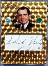 #1/1 POTUS RICHARD NIXON 1 OF 1 GOLD TURNKEY DUAL GEMSTONE AUTOGRAPH CARD#GA-21