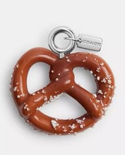 NWT Coach Small Pretzel Resin Shoe Sneakers Charm CCQ40 Silver / Brown Multi 