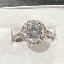 Ring Size 9 Shiny Stone Signed 925