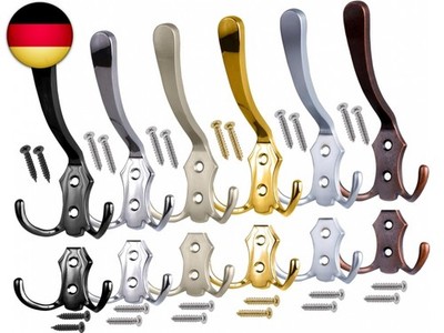 Stahlia Garderobenhaken SCHWARZ (5 Stück) Haken zum Schrauben vintage 