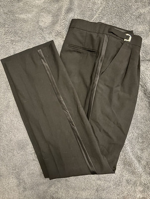 First Nighter Formals Men's Black Solid Pleated Dress Pants 37W Buckle