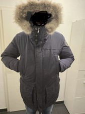 Napapijri Daunenjacke blau in Gr. XXL mit Kapuze und Coyotepelz NP 749€