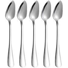 5 PCS Grapefruit Spoons, Stainless Steel Spoon 5 Pcs, Silver