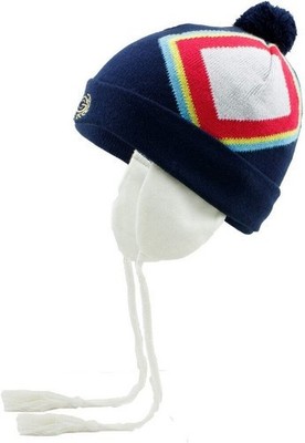 Adidas Carlo Gruber Retro Winter Bommel Mütze Strick Damen Kinder blau 54/56 S/M