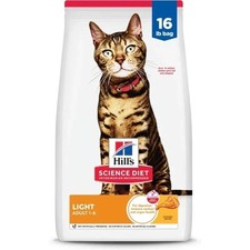 Hill's Science Diet Light Adult 1-6 Weight Management Dry Cat Food, Chicken 16Lb