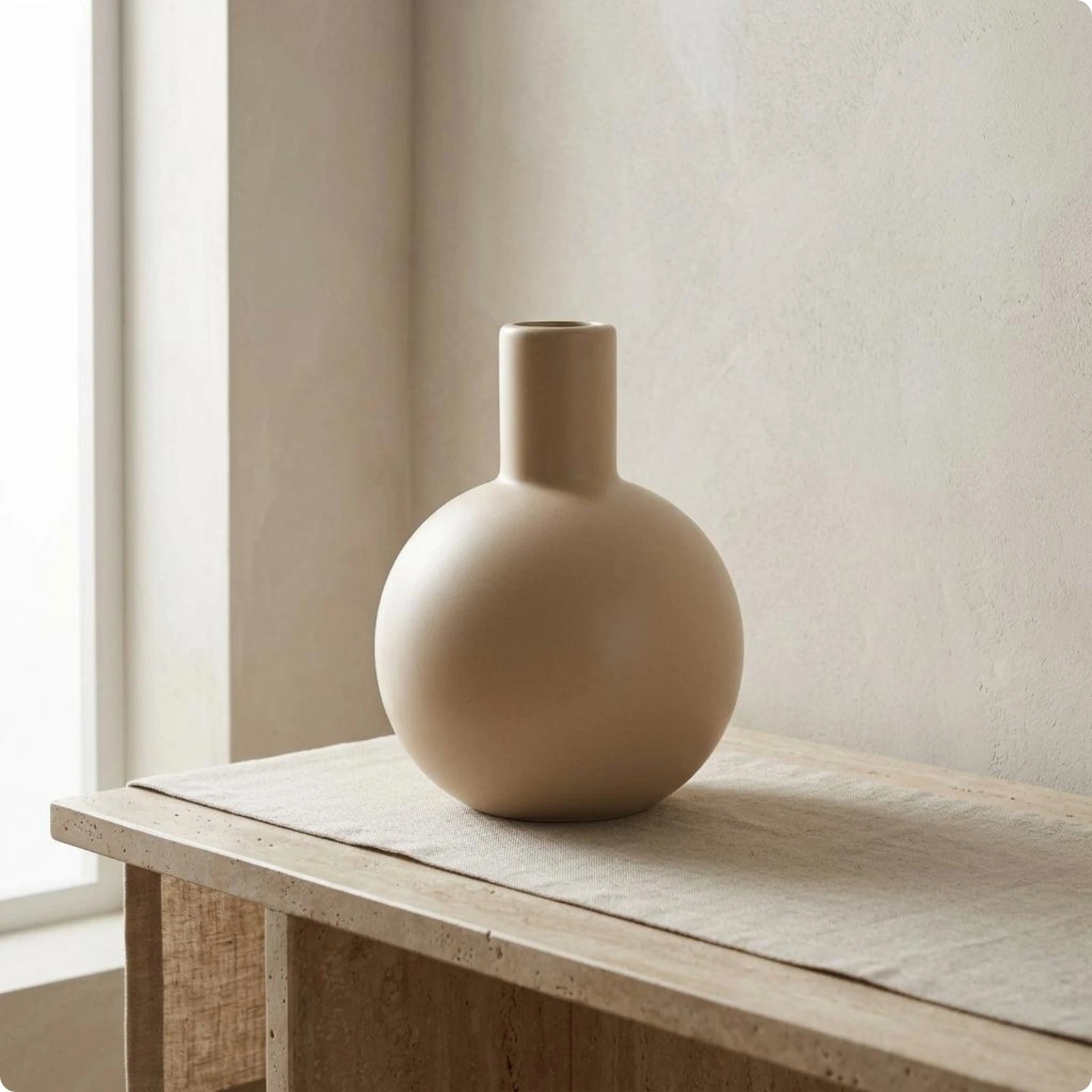 Geometric Ceramic Vase Matte Finish Room Highlight High-Temperature Fired