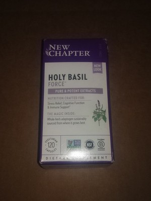 Holy Basil Force 120 Veg Caps By New Chapter Exp 06/27