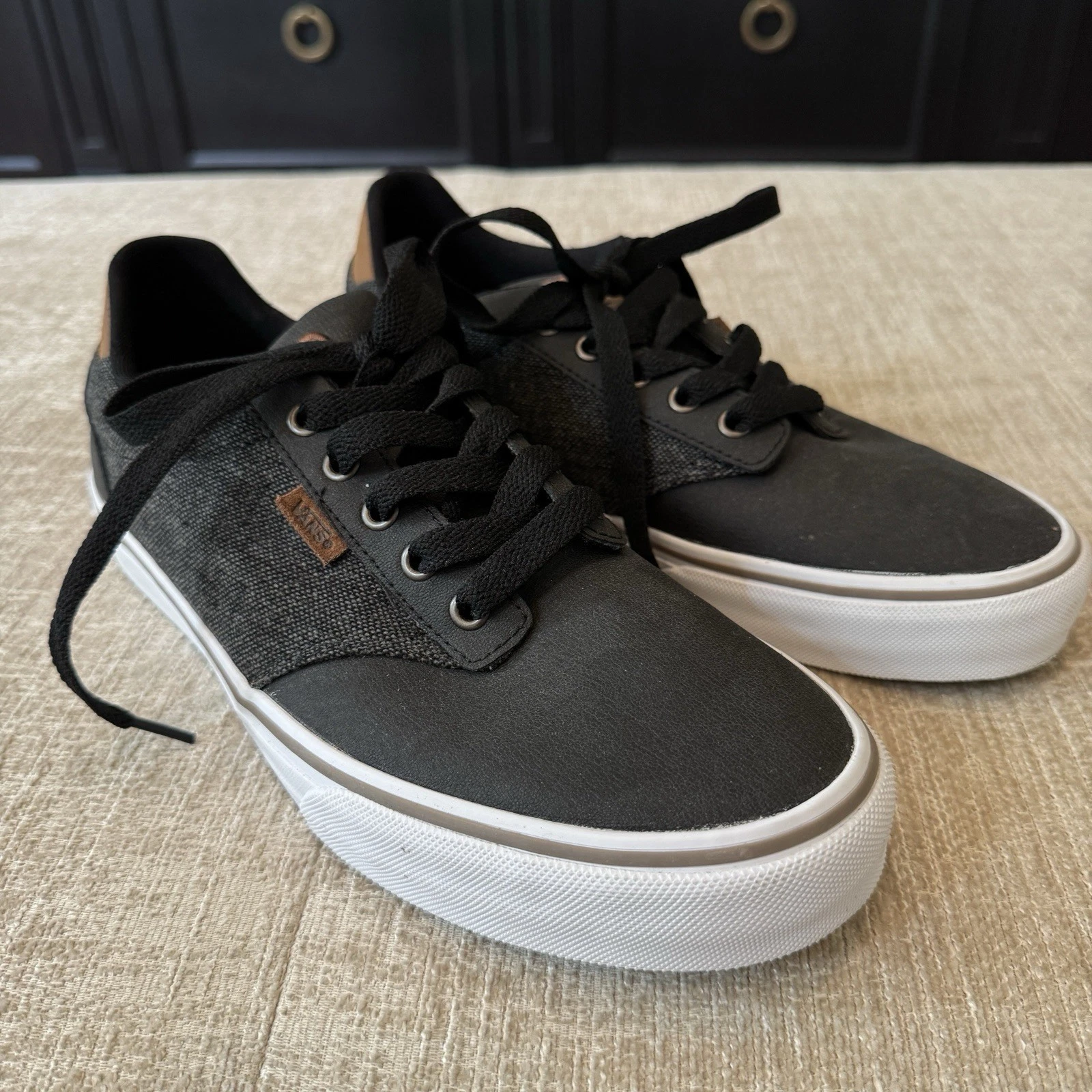Scarpe da tennis VANS Off the Wall uomo grigio scuro stringate eleganti taglia 9 5