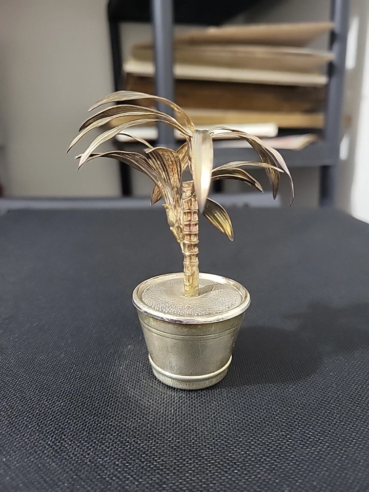 Antique 800 Sterling Silver Miniature Palm Tree Plant Medusa Oro Arezzo Italy Foto 2 de 4