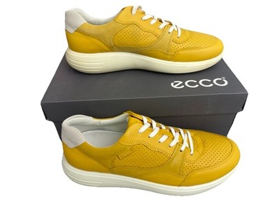 Ecco Women s Soft 7 Runner Lace-Up Shoe Marigold Yellow Size US 9 New