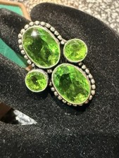 Peridot Gemstone Sterling Silver Plated Size 8