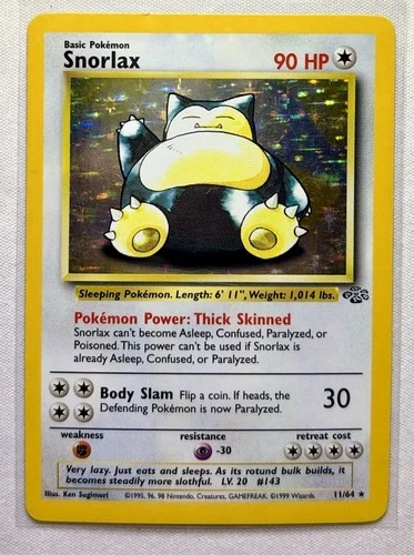 Snorlax 11/64 Jungle Holo Rare Vintage Raw - Pokemon Card TCG