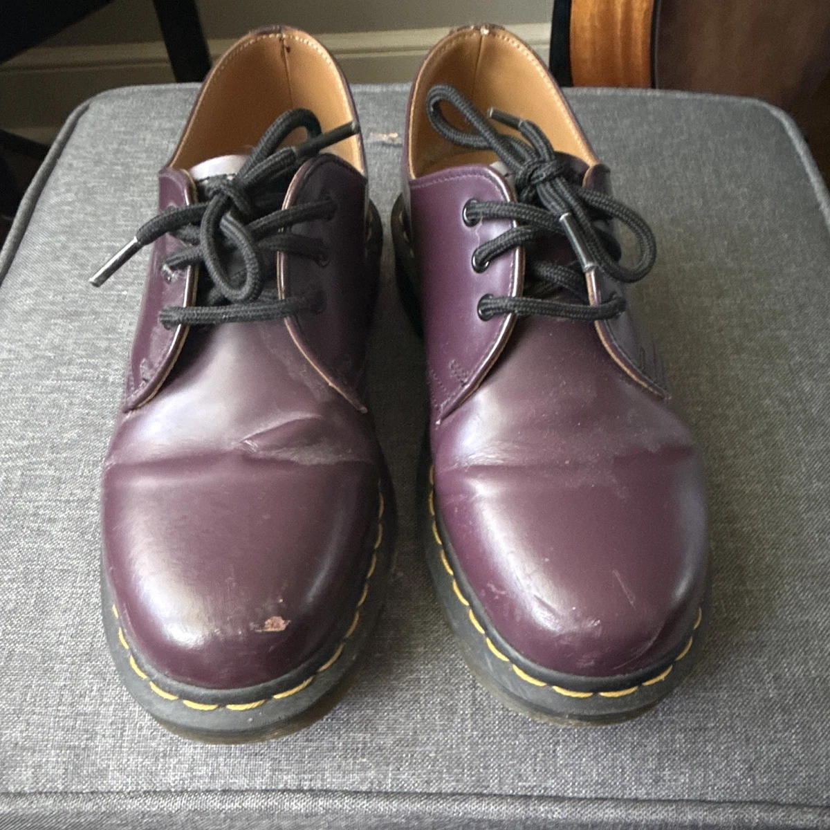 Dr. Martens 1461 Patent Leather Tan Ivory Shoes, Mens 9 / EU 42 RARE Dr. Martens 1461 Upper Leather Casual Shoes for Men for sale  main image 2